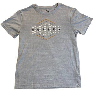 Hurley Men's Graphic Tee Small Gray Polyester Cotton Blend